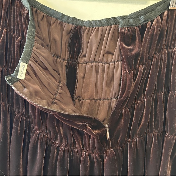 Grace Elements Skirt Women’s Size 10 Velour Brown Ruching Academia Fall School - Picture 5 of 10